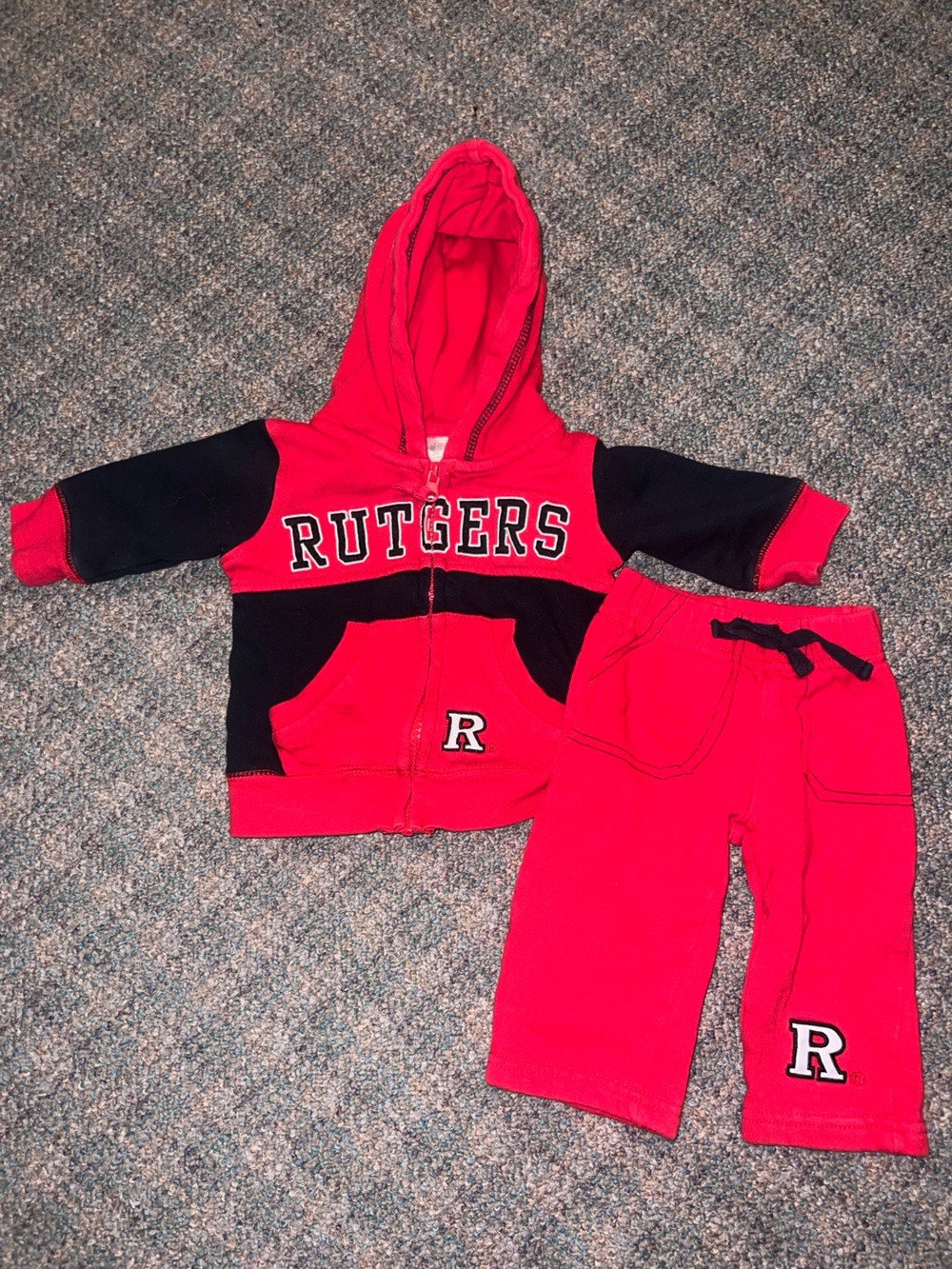 Rutgers Red & Black Toddler Sweat Set 3-6m
